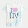 Tricou oversized Tie-Dye I Heart UV Graphic Tricou oversized Tie-Dye I Heart UV Graphic