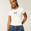 Tricou pentru bebeluși cu imprimeu fluture Tricou pentru bebeluși cu imprimeu fluture