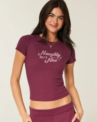 Tricou pentru bebeluși cu imprimeu Naughty But Nice