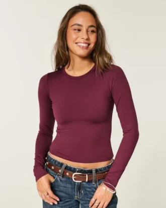 Tricou pentru bebeluși cu mâneci lungi, fără cusături