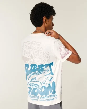 Tricou relaxat cu imprimeu mixt