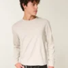 Tricou relaxat din bumbac cu mâneci lungi