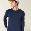 Tricou relaxat din bumbac cu mâneci lungi Tricou relaxat din bumbac cu mâneci lungi