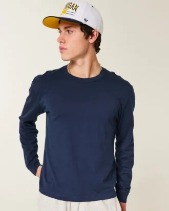 Tricou relaxat din bumbac cu mâneci lungi