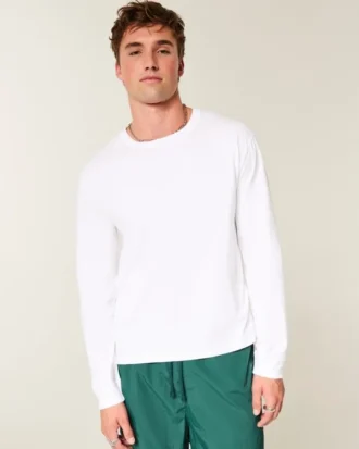 Tricou relaxat din bumbac cu mâneci lungi
