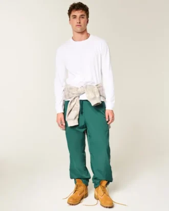 Tricou relaxat din bumbac cu mâneci lungi
