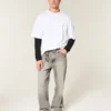 Tricou relaxat din bumbac cu mâneci lungi