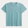 Tricou relaxat, spălat, cu guler rotund Tricou relaxat, spălat, cu guler rotund