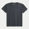 Tricou relaxat, spălat, cu guler rotund Tricou relaxat, spălat, cu guler rotund