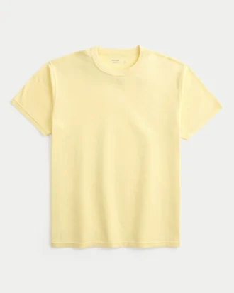 Tricou relaxat, spălat, cu guler rotund
