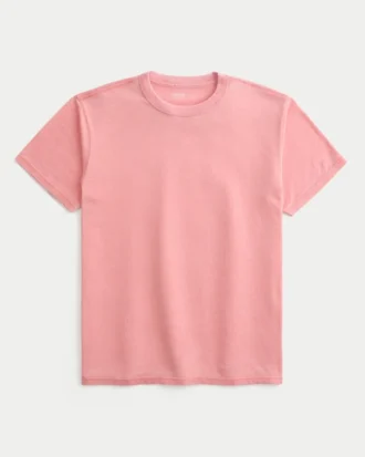 Tricou relaxat, spălat, cu guler rotund