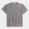 Tricou relaxat, spălat, cu guler rotund Tricou relaxat, spălat, cu guler rotund