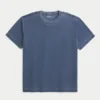 Tricou relaxat, spălat, cu guler rotund Tricou relaxat, spălat, cu guler rotund