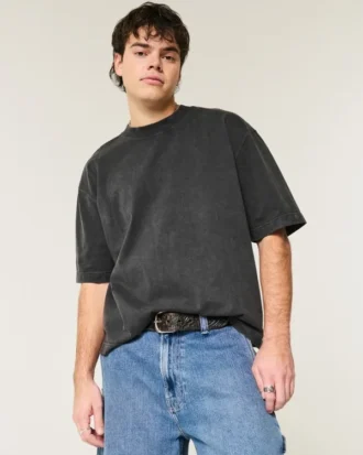 Tricou scurt, gros, cu croi drept Tricou scurt, gros, cu croi drept