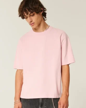 Tricou scurt, gros, spălat, cu croi drept Tricou scurt, gros, spălat, cu croi drept
