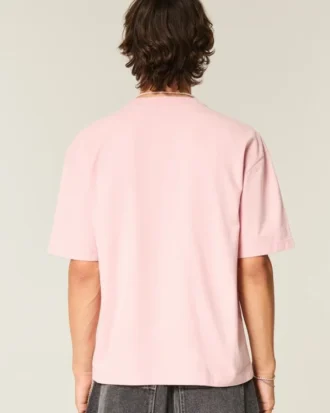 Tricou scurt, gros, spălat, cu croi drept Tricou scurt, gros, spălat, cu croi drept