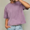 Tricou scurt, gros, spălat, cu croi drept Tricou scurt, gros, spălat, cu croi drept