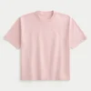 Tricou scurt, gros, spălat, cu croi drept Tricou scurt, gros, spălat, cu croi drept