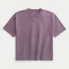 Tricou scurt, gros, spălat, cu croi drept Tricou scurt, gros, spălat, cu croi drept