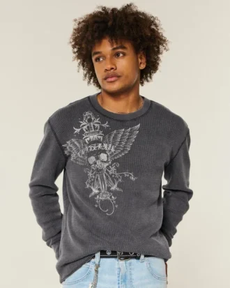 Tricou termic cu imprimeu craniu Tricou termic cu imprimeu craniu